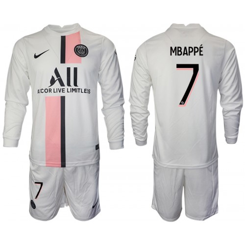 Paris Saint-Germain Kylian Mbappé 7 Dres Dječji Gostujući 2021/2022 Dugim Rukavima Paris Saint-Germain Kylian Mbappé 7 Dres Dječji Gostujući 2021/2022 Dugim Rukavima